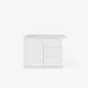 Modern 130 cm Glossy Sintered Stone Kitchen Island with Storage, White