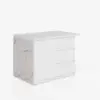 Modern 130 cm Glossy Sintered Stone Kitchen Island with Storage, White