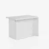 Modern 130 cm Glossy Sintered Stone Kitchen Island with Storage, White