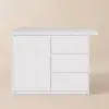 Modern 130 cm Glossy Sintered Stone Kitchen Island with Storage, White