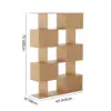 72.8" Natural Sliding Door Etagere Bookshelf 5-Shelf Tall Book Shelf Rich Storage