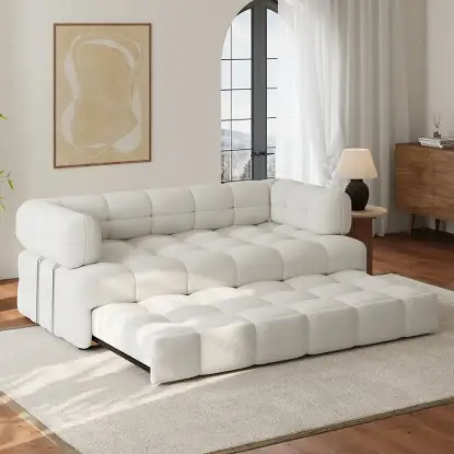 Picture of 190 cm 3-Seater Boucle Convertible Sleeper Sofa – AUD-H2490