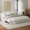 190 cm 3-Seater Boucle Convertible Sleeper Sofa – AUD-H2490