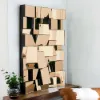 100 cm Brown Glass Wall Mirror Geometric Decorative Mirror Vertical & Horizontal Mounting