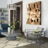 100 cm Brown Glass Wall Mirror Geometric Decorative Mirror Vertical & Horizontal Mounting