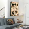 100 cm Brown Glass Wall Mirror Geometric Decorative Mirror Vertical & Horizontal Mounting