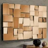 100 cm Brown Glass Wall Mirror Geometric Decorative Mirror Vertical & Horizontal Mounting