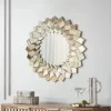 60cm Diamond-Shaped Wall Mirror, Silver Round Decorative Mirror