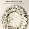60cm Diamond-Shaped Wall Mirror, Silver Round Decorative Mirror