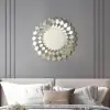 60cm Diamond-Shaped Wall Mirror, Silver Round Decorative Mirror