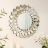 60cm Diamond-Shaped Wall Mirror, Silver Round Decorative Mirror