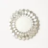 60cm Diamond-Shaped Wall Mirror, Silver Round Decorative Mirror
