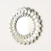 60cm Diamond-Shaped Wall Mirror, Silver Round Decorative Mirror