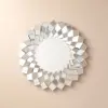 60cm Diamond-Shaped Wall Mirror, Silver Round Decorative Mirror