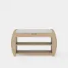 32'' Wood Veneer Whitewash Shoe Storage Entryway Bench with Shoe Rack