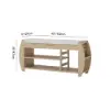 40'' Wood Veneer Whitewash Shoe Storage Entryway Bench with Shoe Rack