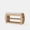 32'' Solid Wood Natural Shoe Storage Entryway Bench with Shoe Rack