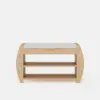 32'' Solid Wood Natural Shoe Storage Entryway Bench with Shoe Rack