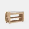 32'' Solid Wood Natural Shoe Storage Entryway Bench with Shoe Rack