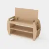 32'' Solid Wood Natural Shoe Storage Entryway Bench with Shoe Rack
