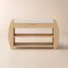32'' Solid Wood Natural Shoe Storage Entryway Bench with Shoe Rack
