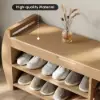40'' Solid Wood Natural Shoe Storage Entryway Bench with Shoe Rack