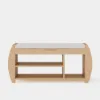40'' Solid Wood Natural Shoe Storage Entryway Bench with Shoe Rack