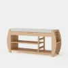 40'' Solid Wood Natural Shoe Storage Entryway Bench with Shoe Rack