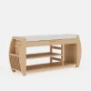 40'' Solid Wood Natural Shoe Storage Entryway Bench with Shoe Rack