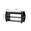32" Solid Wood Black Shoe Storage Entryway Bench with Shoe Rack