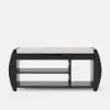 40'' Solid Wood Black Shoe Storage Entryway Bench with Shoe Rack