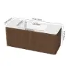 Picture of Modern 47" Floating Fluted Bathroom Vanity with Sink, Soft LED, Ample Storage – Walnut