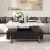 Grovyn 47" Fluted Lift-Top Coffee Table with 2 Drawers