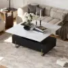Grovyn 47" Fluted Lift-Top Coffee Table with 2 Drawers