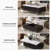 Grovyn 47" Fluted Lift-Top Coffee Table with 2 Drawers