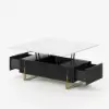 Grovyn 47" Fluted Lift-Top Coffee Table with 2 Drawers