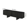 Lineva 200 cm Solid Wood Fluted Black TV Stand with Cabinets