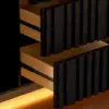 Aura 60" Black Faux Travertine Sideboard with Ash Wood Slatted Doors & LED Light