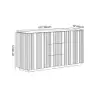 Aura 60" Natural Faux Travertine Sideboard with Ash Wood Slatted Doors & LED Light