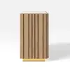 Aura 60" Natural Faux Travertine Sideboard with Ash Wood Slatted Doors & LED Light