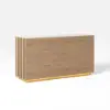 Aura 60" Natural Faux Travertine Sideboard with Ash Wood Slatted Doors & LED Light