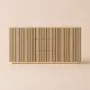 Aura 60" Natural Faux Travertine Sideboard with Ash Wood Slatted Doors & LED Light