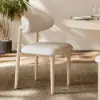 Modern Whitewash PU Leather Dining Chair with Rubber Wood Legs, 1 Piece