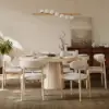 Modern Whitewash PU Leather Dining Chair with Rubber Wood Legs, 1 Piece