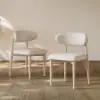 Modern Whitewash PU Leather Dining Chair with Rubber Wood Legs, 1 Piece