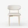 Modern Whitewash PU Leather Dining Chair with Rubber Wood Legs, 1 Piece