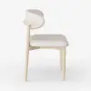 Modern Whitewash PU Leather Dining Chair with Rubber Wood Legs, 1 Piece