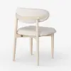 Modern Whitewash PU Leather Dining Chair with Rubber Wood Legs, 1 Piece