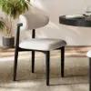 Modern Black PU Leather Dining Chair with Rubber Wood Legs, 1 Piece