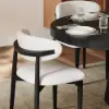 Modern Black PU Leather Dining Chair with Rubber Wood Legs, 1 Piece